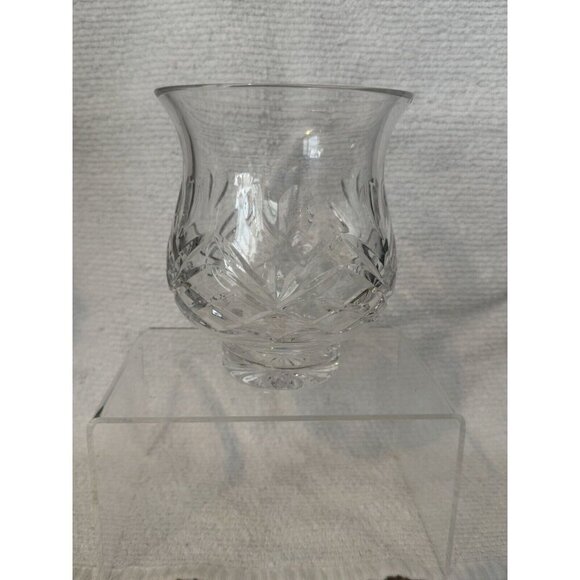 WATERFORD CRYSTAL CANDLESTICK VOTIVE TEALIGHT HURRICANE FAIRY LAMP Used No Flaw - Picture 1 of 4